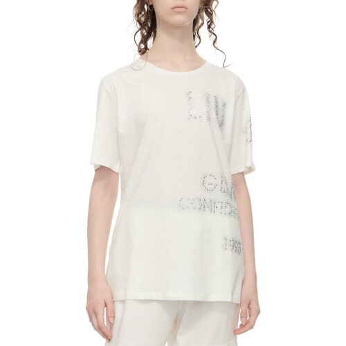 tekstylia Damskie Koszulki polo z długim rękawem Liu Jo TA4138JS923 Biały