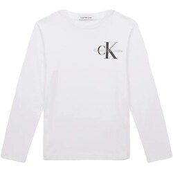 tekstylia Chłopiec T-shirty z długim rękawem Calvin Klein Jeans IB0IB01457 Biały