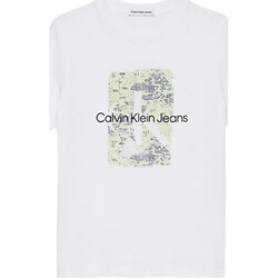 tekstylia Chłopiec T-shirty z długim rękawem Calvin Klein Jeans IB0IB01971 Biały