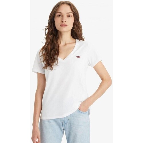 tekstylia Damskie T-shirty i Koszulki polo Levi's 85341 0002 PERFECT VNECK Biały