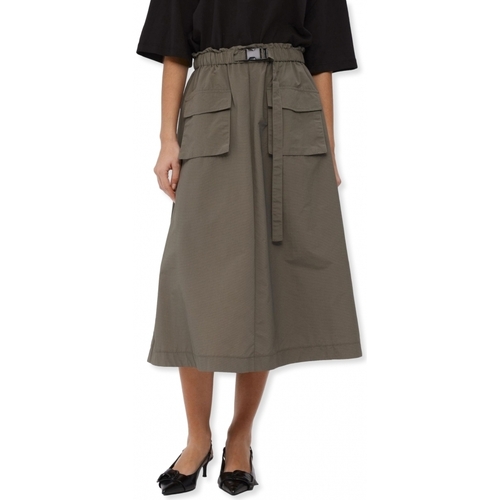 tekstylia Damskie Spódnice Object Skirt Beccy Long - Raven Zielony