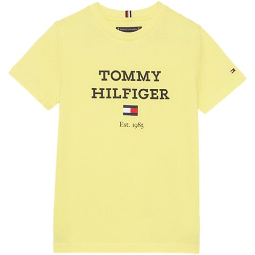 tekstylia Chłopiec T-shirty z długim rękawem Tommy Hilfiger KB0KB08671 Żółty