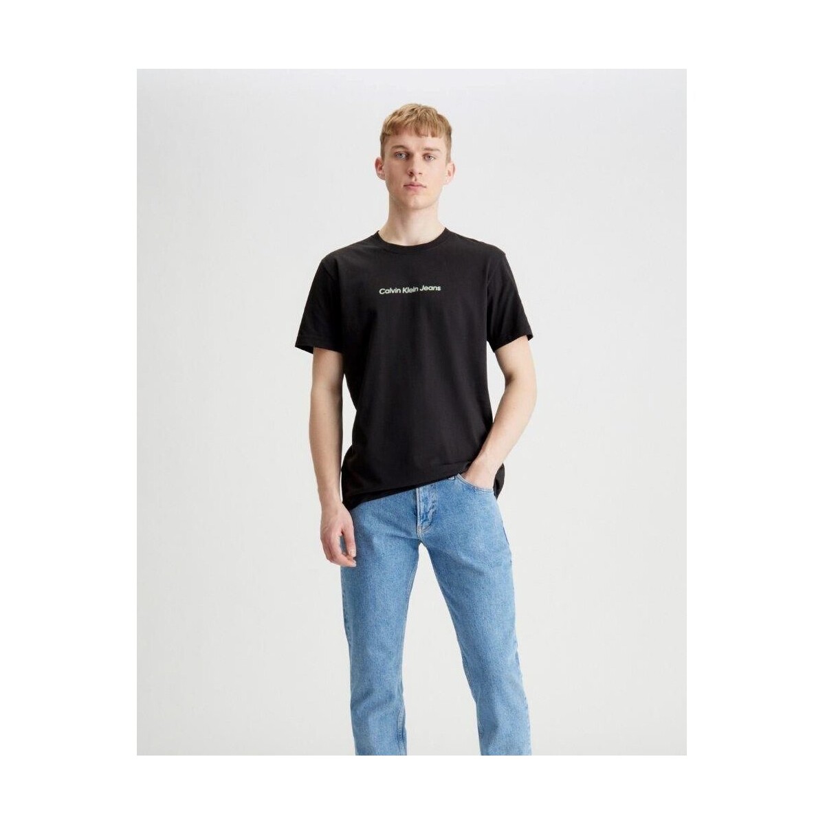 tekstylia Męskie T-shirty z krótkim rękawem Calvin Klein Jeans J30J324646BEH Czarny