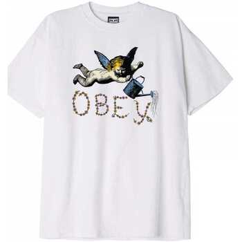 tekstylia Męskie T-shirty i Koszulki polo Obey flower angel Biały