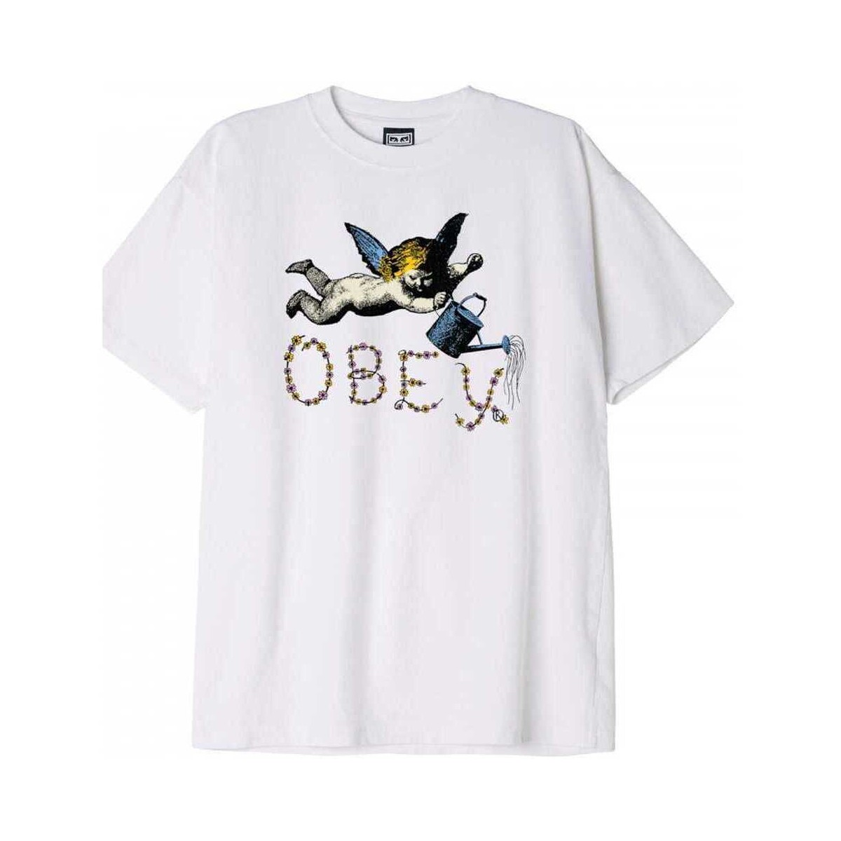 tekstylia Męskie T-shirty i Koszulki polo Obey flower angel Biały