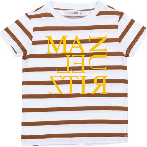 tekstylia Damskie T-shirty i Koszulki polo Manuel Ritz MANUEL RITZ T-SHIRT A RIGHE CON LOGO Art. MR1365 