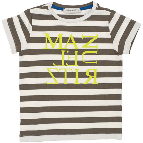 tekstylia Damskie T-shirty i Koszulki polo Manuel Ritz T-SHIRT A RIGHE CON LOGO Art. MR1334 