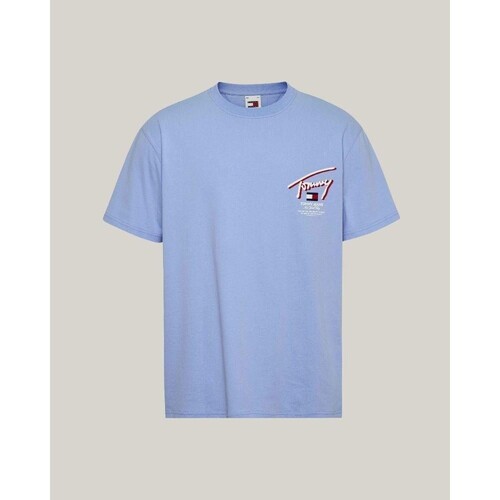 tekstylia Męskie T-shirty z krótkim rękawem Tommy Hilfiger DM0DM18574C3S Niebieski