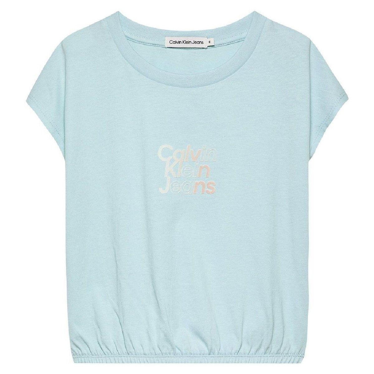 tekstylia Dziewczynka T-shirty z krótkim rękawem Calvin Klein Jeans  Niebieski