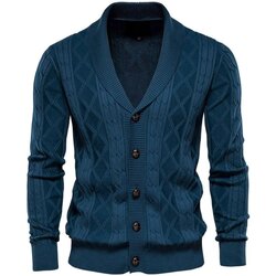 tekstylia Męskie Swetry rozpinane / Kardigany Atom Y168_Dark_blue Niebieski