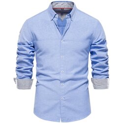 tekstylia Męskie Koszule z długim rękawem Atom SH700 Niebieski