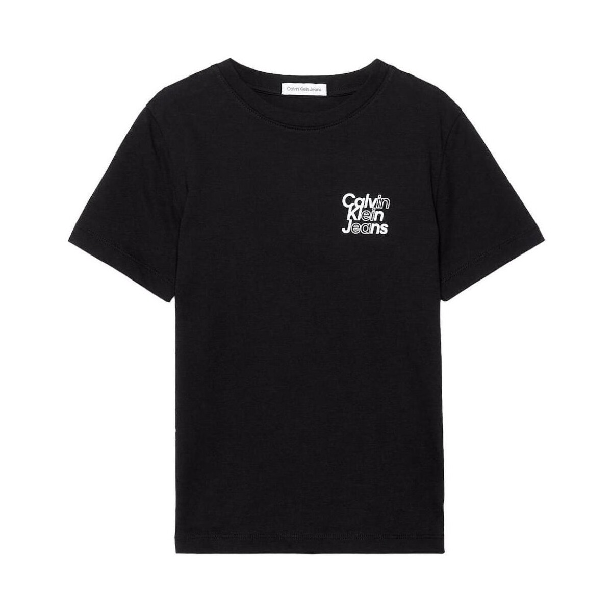 tekstylia Chłopiec T-shirty z krótkim rękawem Calvin Klein Jeans  Czarny