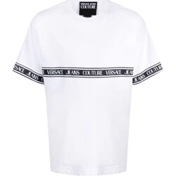 tekstylia Męskie Koszulki polo z długim rękawem Versace Jeans Couture 76GAHC06-CJ01C Biały