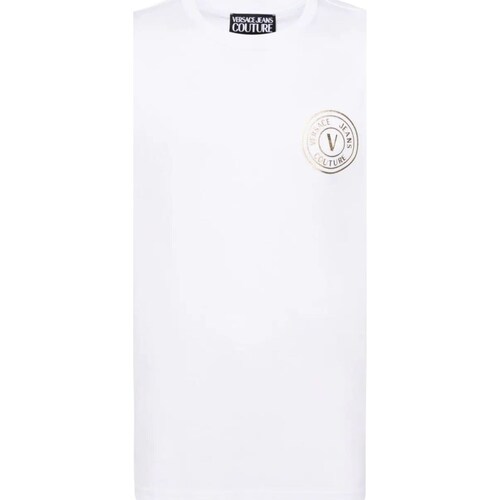 tekstylia Męskie Koszulki polo z długim rękawem Versace Jeans Couture 76GAHT02-CJ00T Biały