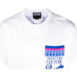 tekstylia Męskie Koszulki polo z długim rękawem Versace Jeans Couture 76GAH6RB-JS334 Biały