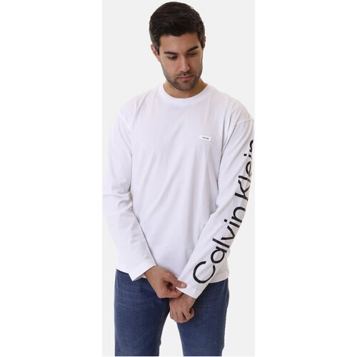 tekstylia Męskie T-shirty z długim rękawem Calvin Klein Jeans K10K112770 Biały