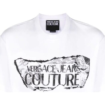 tekstylia Męskie Koszulki polo z długim rękawem Versace Jeans Couture 76GAHE03-CJ00E Biały