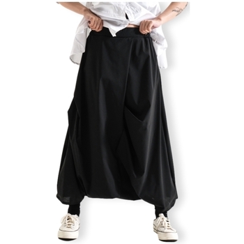 tekstylia Damskie Spodnie Wendy Trendy Calças 900023 - Black Czarny
