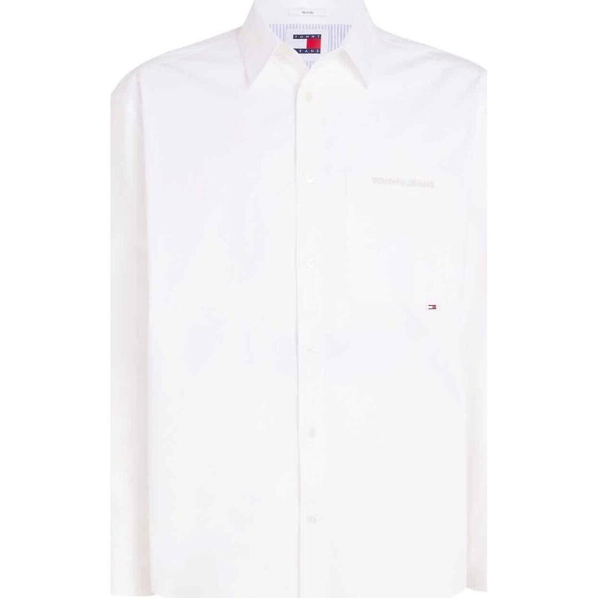 tekstylia Męskie Koszule z długim rękawem Tommy Jeans  Biały