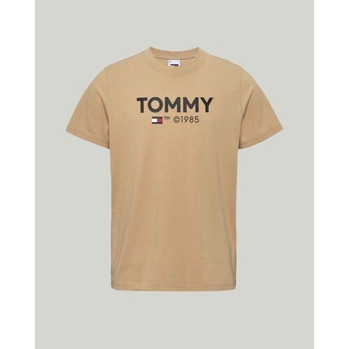 tekstylia Męskie T-shirty z krótkim rękawem Tommy Hilfiger DM0DM18264AB0 Beżowy