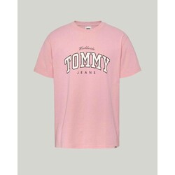 tekstylia Męskie T-shirty z krótkim rękawem Tommy Hilfiger DM0DM18287THA Różowy