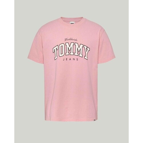tekstylia Męskie T-shirty z krótkim rękawem Tommy Hilfiger DM0DM18287THA Różowy