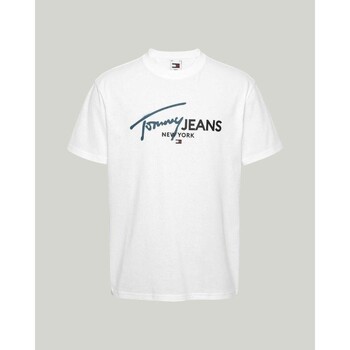 tekstylia Męskie T-shirty z krótkim rękawem Tommy Hilfiger DM0DM18572YBR Biały