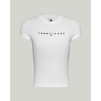 tekstylia Damskie T-shirty i Koszulki polo Tommy Hilfiger DW0DW17361YBR Biały