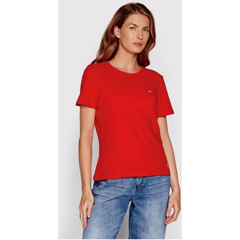tekstylia Damskie T-shirty i Koszulki polo Tommy Jeans DW0DW14616 Czerwony
