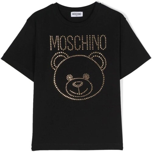 tekstylia Dziewczynka T-shirty z krótkim rękawem Moschino HBM060LBA10 Czarny