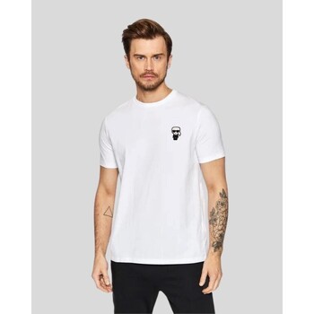 tekstylia Męskie T-shirty z krótkim rękawem Karl Lagerfeld 755027 500221 Biały