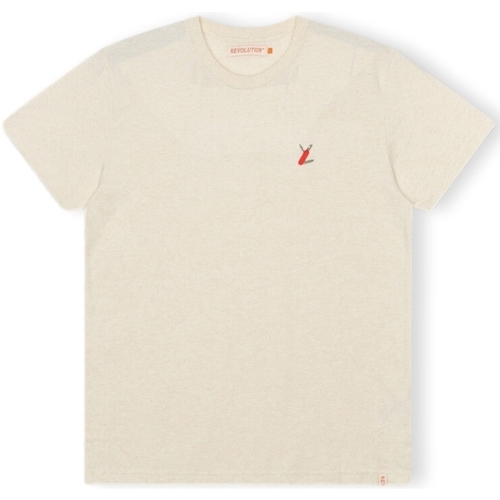 tekstylia Męskie T-shirty i Koszulki polo Revolution T-Shirt Regular 1343 SUR - Off-White/Melange Biały
