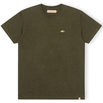 tekstylia Męskie T-shirty i Koszulki polo Revolution T-Shirt Regular 1342 TEN - Army/Melange Zielony