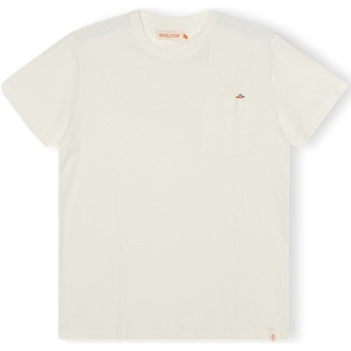 tekstylia Męskie T-shirty i Koszulki polo Revolution T-Shirt Regular 1341 BOR - Off-White Biały