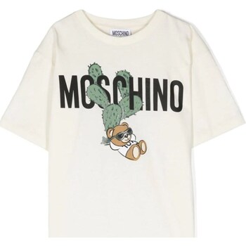 tekstylia Chłopiec T-shirty z długim rękawem Moschino HTM03RLAA02 Biały