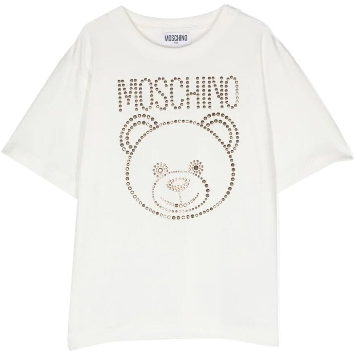 tekstylia Dziewczynka T-shirty z krótkim rękawem Moschino HBM060LBA10 Biały