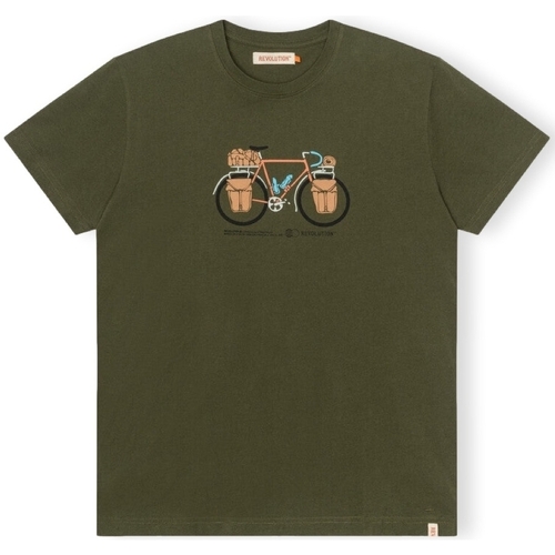 tekstylia Męskie T-shirty i Koszulki polo Revolution T-Shirt Regular 1344 PAC - Army Zielony
