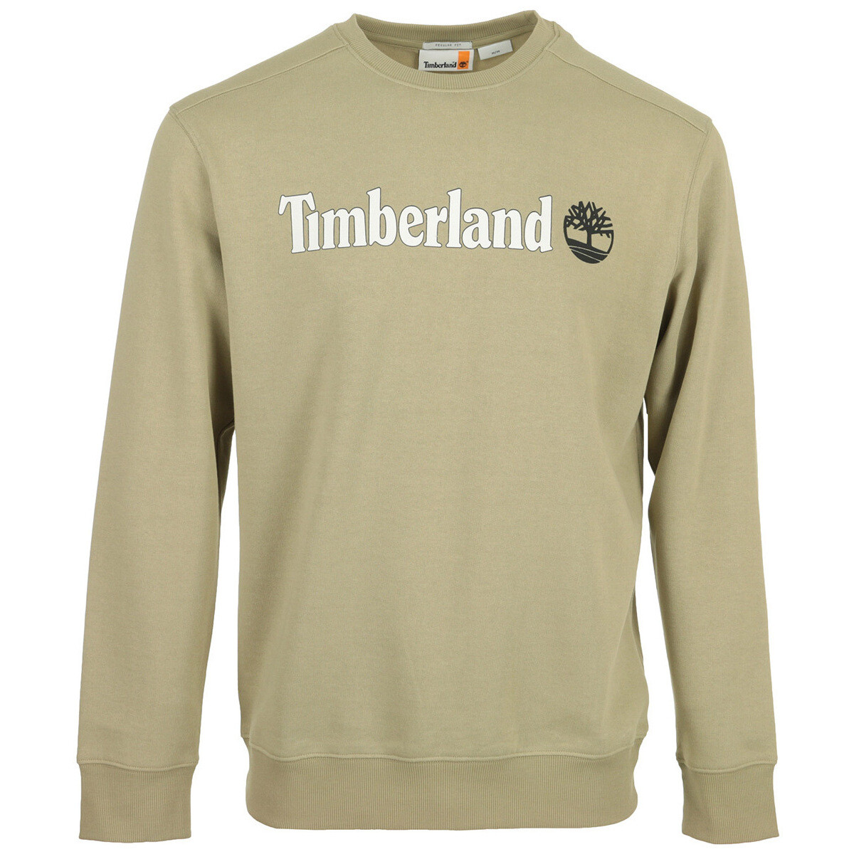 tekstylia Męskie Swetry Timberland Linear Logo Crew Neck Beżowy