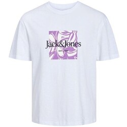tekstylia Męskie T-shirty z krótkim rękawem Jack & Jones 12250436 JORLAFAYETTE Biały