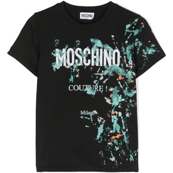 tekstylia Chłopiec T-shirty z długim rękawem Moschino HOM04LLAA24 Czarny