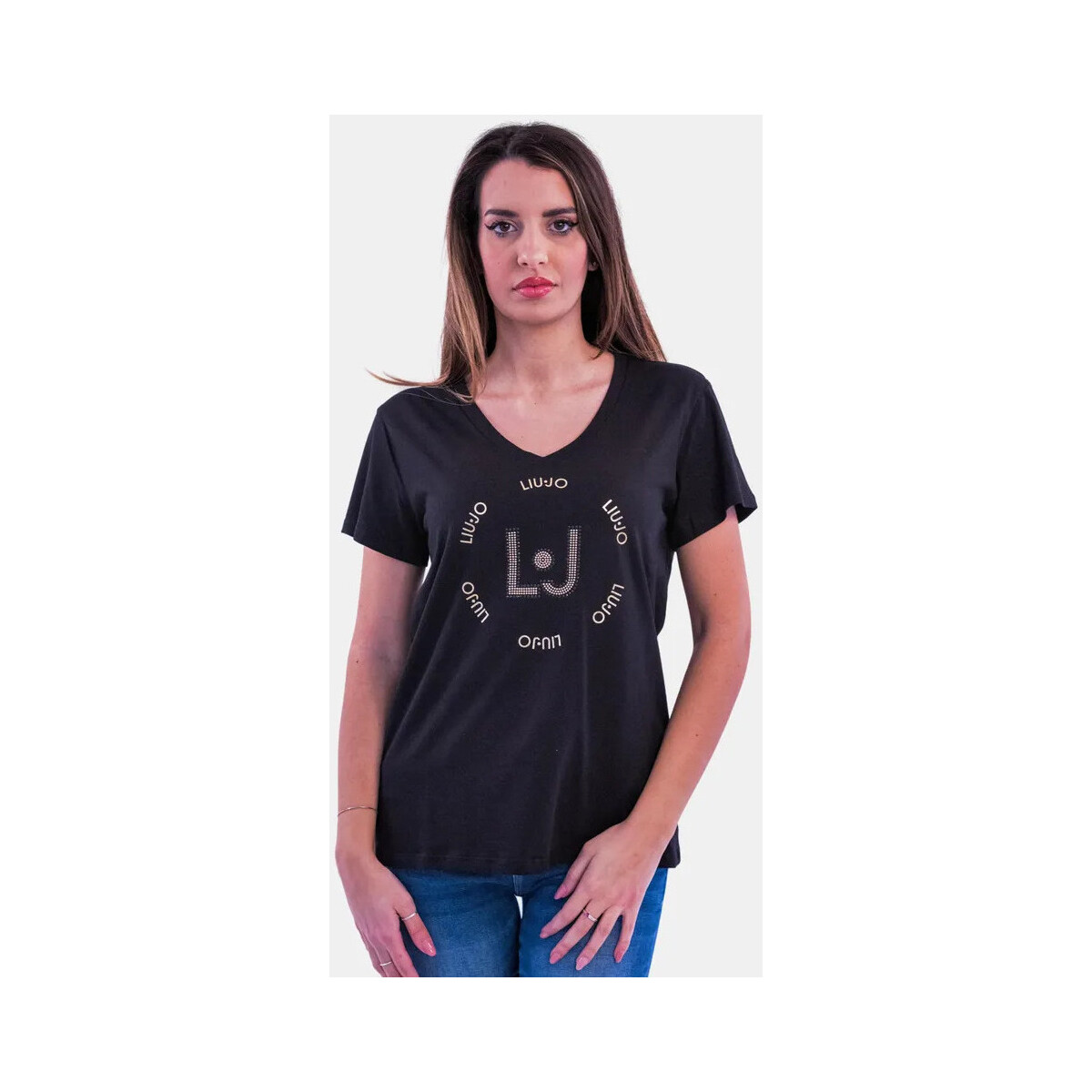 tekstylia Damskie T-shirty i Koszulki polo Liu Jo TA4137-J6040 Czarny