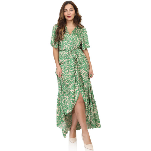 tekstylia Damskie Sukienki La Modeuse 69836_P162459 Zielony