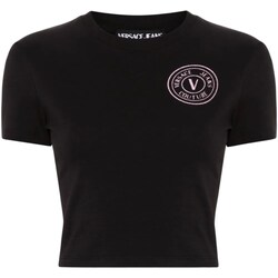 tekstylia Damskie Koszulki polo z długim rękawem Versace Jeans Couture 76HAHG06-CJ02G Czarny