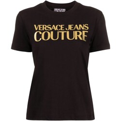 tekstylia Damskie Koszulki polo z długim rękawem Versace Jeans Couture 76HAHG04-CJ00G Czarny