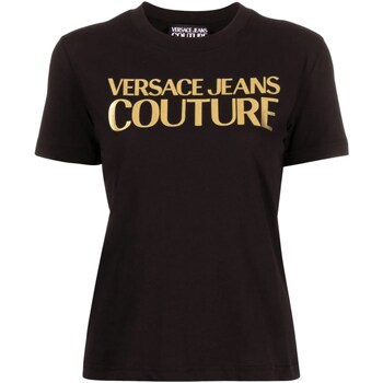 tekstylia Damskie Koszulki polo z długim rękawem Versace Jeans Couture 76HAHG04-CJ00G Czarny