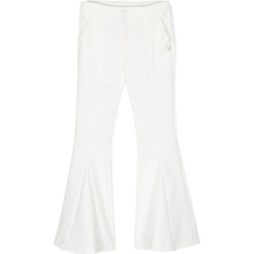 tekstylia Dziewczynka Spodnie z pięcioma kieszeniami Miss Blumarine IA4020T2200 Biały