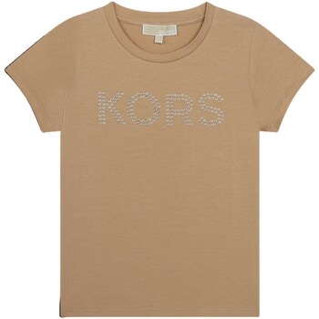 tekstylia Dziewczynka T-shirty z krótkim rękawem MICHAEL Michael Kors R30001 Beżowy