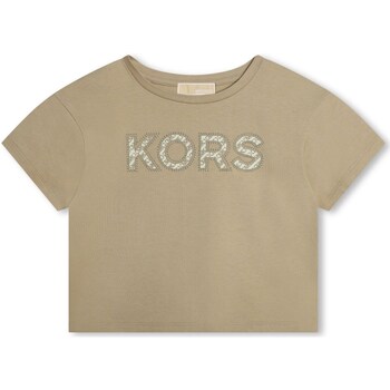 tekstylia Dziewczynka T-shirty z krótkim rękawem MICHAEL Michael Kors R30083 Beżowy