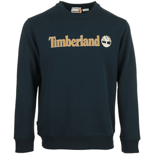 tekstylia Męskie Bluzy Timberland Linear Logo Crew Neck Niebieski