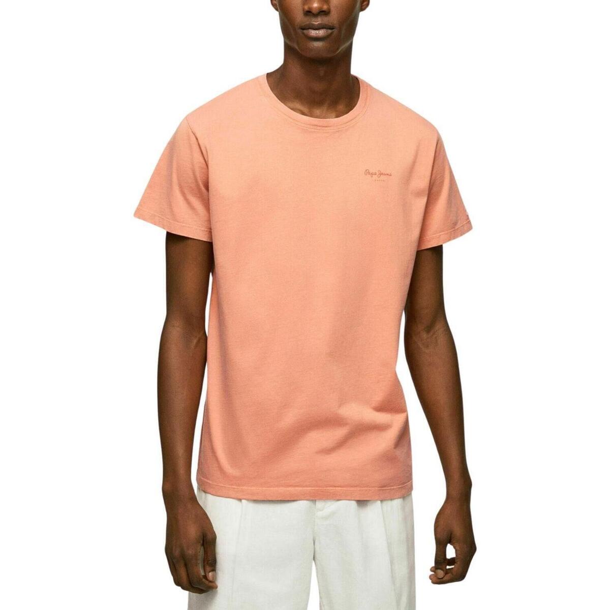tekstylia Męskie T-shirty z krótkim rękawem Pepe jeans  Pomarańczowy